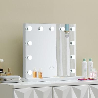 China Shine Hollywood Mirror Touch Sensor Lighted Adjusted Switch Led Makeup Mirror Smart Big Dimmable Mirror for sale