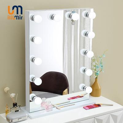 China Luxury Hollywood Living Room ILLUMIR Large Station Mirror Vanity Decor Lighted Standing Table Mirror for sale