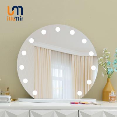 China Minimalist Amazon Hot Sale Frameless Led Vanity Mirror With Bulbs Hollywood Makeup Lighted 3 Mode Adjustable Touch Screen Make Up Mirrors for sale