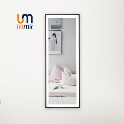 China Artisan ILLUMIR Rectangle Floor Body Led Lighted Full Body Mirror Wall Mounted Glass Wall Standing Mirror for sale