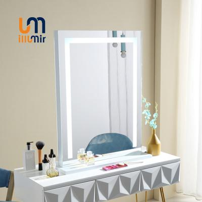 China ILLUMIR CLASSIC European Style Cosmetic Position Mirror With Lights Around Table Mirror Wood Dressing for sale