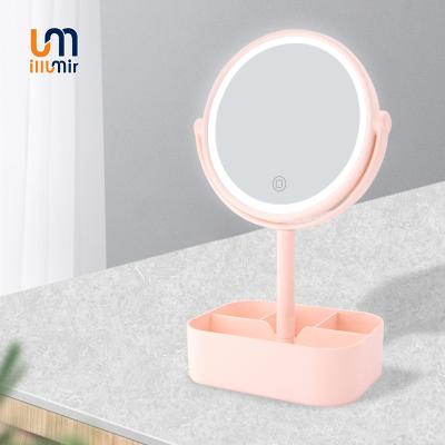 China Lighted Smart Cosmetic Vanity Make Up Mirror Table Nordic 360 Led Makeup Mirror With Light for sale