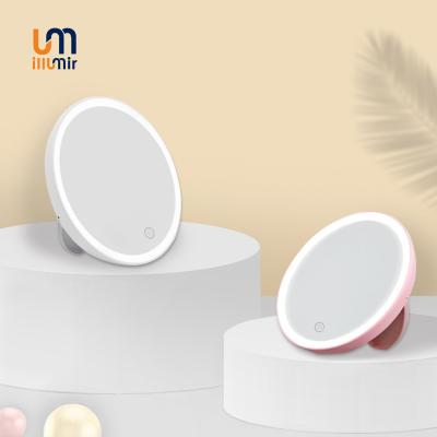 China Wholesale Low MOQ Lighted Logo Chargeable Lighted Make Up Custom Mirrors Latest Private Label Contract Pocket Led Makeup Mirror for sale