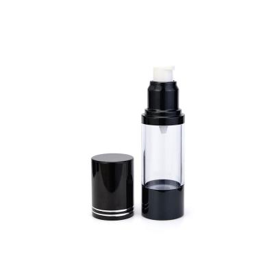 China 15ml 30ml 50ml Cosmetic As White Black Airless Pump Vacuum Bottle With Bayonet Double Pump Cosmetic Bottle for sale