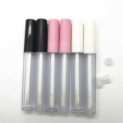 China Consumer electronics packaging liptint bottle pink lip gloss tubes 7.5ml frosted cosmetic clear tubes round lip gloss tubes for sale