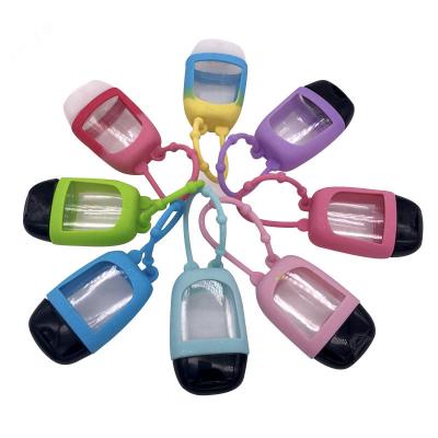 China Personal Care Bottle Alcohol Key Chain Bottle /Empty Hand Sanitizer Key Chain Liquid Plastic Bottle/Silicone Bottle for sale