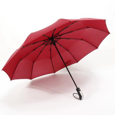 China Custom Lightweight Wind Resistant Portable Full Automatic Rain 3 Folds Automatic Full Automatic Umbrella With Logo for sale