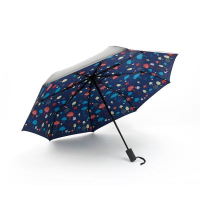 China Digital Printing Auto Open Close Close End Automatic Reverse Closure Inverted 3 Times Umbrella For Girl for sale