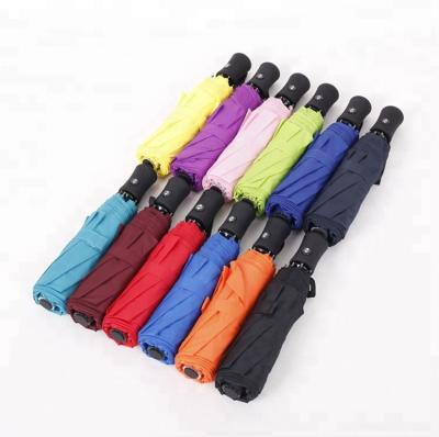 China High Quality Compact Automatic Printed Three Folding Umbrella Travel Open Mini Folding Printed And Narrow 3 Fold Umbrella for sale