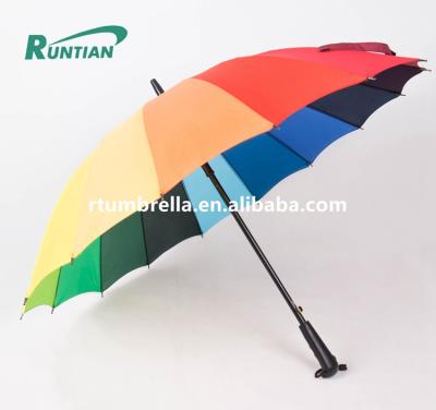 China Golf Umbrella Golf Umbrella 16 Colors Rainbow Wind Resistant Waterproof Automatic Open Ladies Long Handle Umbrella Golf Paraguas Cheapest for sale