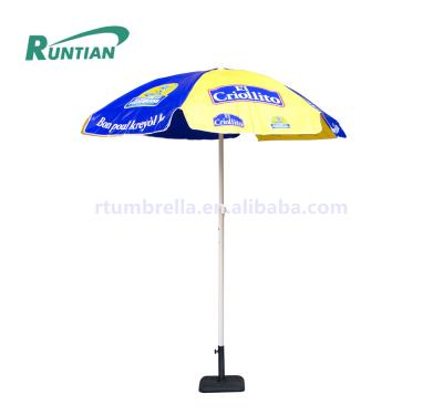 China Custom Printing MOBILE MOBILE Wind Resist Market Commercial Promotional Beach Umbrella for sale