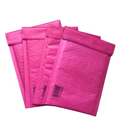 China Protective Pink Mailer Packaging Paper Bubble Embedded Cushion Padded Mailling Bag for sale