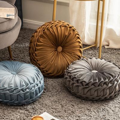 China Round Cushion Cover Velvet Circle Pillow Cushion Anti-static Decorative Colorful Seating Cushion for sale