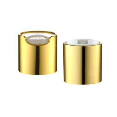 China High Quality Non Spill 24/410 Spray Cap Press Cap Gold Aluminum Plastic Disc Top Cap for sale