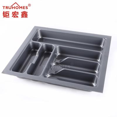 China Sustainable Expandable Plastic Cutlery Drawer Organizer Cutlery Tray for sale