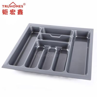 China Best Sustainable Bamboo Kitchen Drawer Organizer Expandable Plastic Cutlery Tray for sale