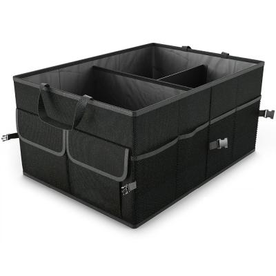 China Polyester Collapsible Folding Car Trunk Auto Organizer with 3 Compartments for sale