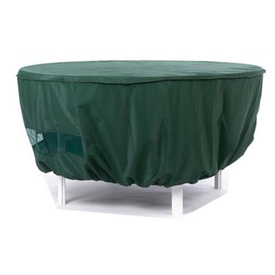 China Oilproof Green Round Dining Patio Table Cover Made With Vinyl Material for sale