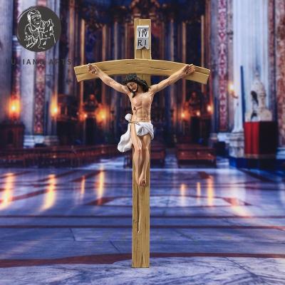 China Europe Easter Gift Jesus Christ Crucifix Wall Cross Wall Decoration Resin Religious Home Indoor Ornament for sale