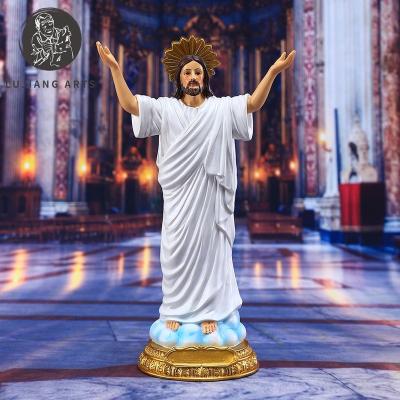 China Interior Europe Home Decor Resin Ornament Of Jesus Christ Figurine Statue Religious Of Europe Easter Gift for sale