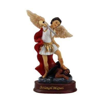 China Europe Arcangel Miguel Figurine Home Decor Resin 11cm Religious Statues for sale