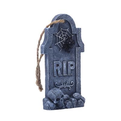 China European Europe Halloween Tombstone Decoration Holiday Pendant Props Indoor Gifts Resin Halloween Door Pendant Crafts for sale