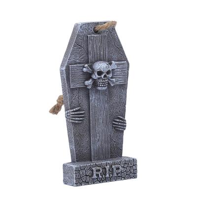 China European Europe Halloween Tombstone Decoration Holiday Pendant Props Indoor Gifts Resin Halloween Door Pendant Crafts for sale