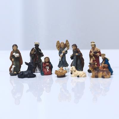 China Europe Set Religious Christmas Nativity Europe Item Gift Box Resin Indoor Decorative Ornament for sale