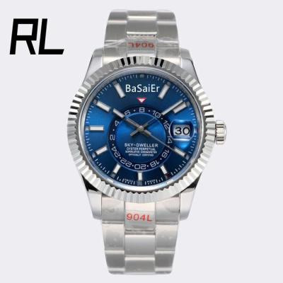 China Date RL Factory 9001 Motion Night Vision 904L Automatic Zone Sky RLX Stainless Steel Sapphire Glass Waterproof Multiple Time Watches for sale