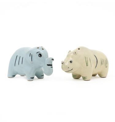 China 3d Pottery Stoneware Salt And Pepper Viable Animal Shaped Pepper With Decal On Glaze for sale