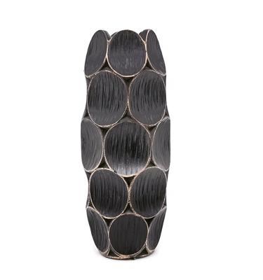 China High Quality Eco-friendly Creative Geometric Shape Polyresin Black Luxury Vase For Party Table Decor for sale