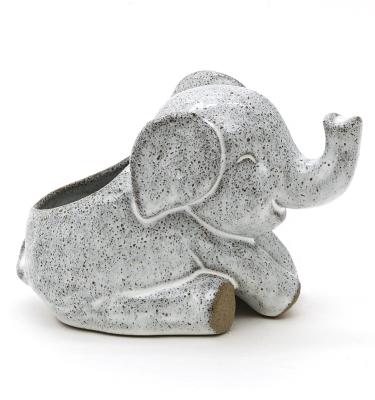 China Wholesale Hot Sale Eco-friendly Unique Instagram 3D Beautiful Elephant Flower Succulent Pot In Ceramic for sale