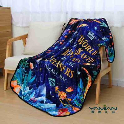 China Anti-pilling Custom Printed Flannel Fleece Couch TV Throw Blanket for sale