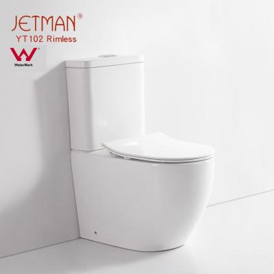 China Two-Piece Double-Flow Low Price Western Ceramic Sanitary Ware Wash Down WC Toilet YT102 for sale