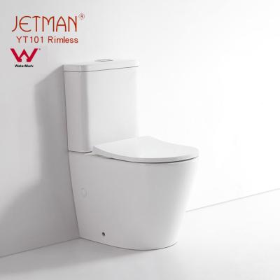 China Double-flow JM YT101 Rimless International Water Mark Toilet Hot Sale Watermark Certified Ceramic Toilets for sale