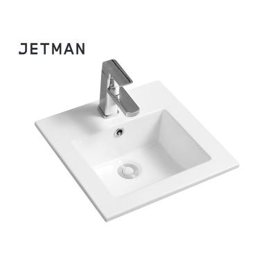 China JM4029 Modern Ceramic Decorative Basin Bathroom Vanity Porcelain Rectangular Wash Sink 410*410*180 for sale