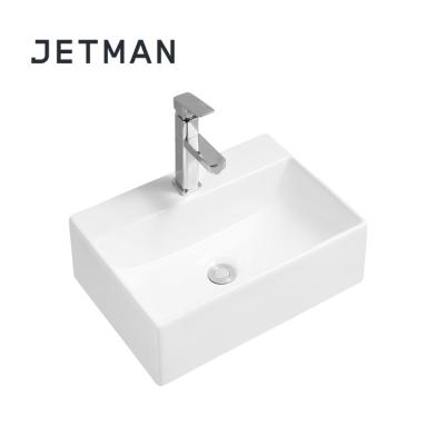 China JM7877 510*360*120 Small Modern Square Bathroom Countertop Ceramic Art Sink Washing Basin for sale