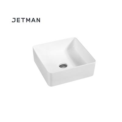 China JM7830-37 370*370*120 Modern Small Rectangular Ceramic Countertop Hand Wash Basin for sale