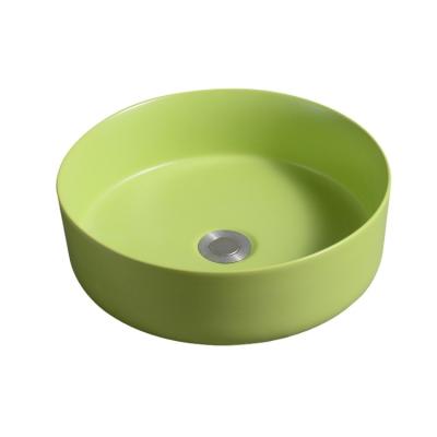 China Modern JM7844-GG 360*360*120 Art Round Toilet Wash Hand Greenery Color Sink Art Basin Ceramic for sale