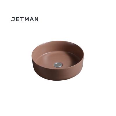 China JM7848 Art Modern Round Good Price Chaozhou Modern Design Matte Brown Wash Hand Washbasin Color Basins for sale