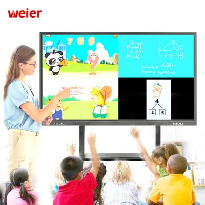 China Teaching WEIER LCD 55 65 75 Inch Interactive Whiteboard 2021 Multi Touch Screen Interactive Smart Board for sale