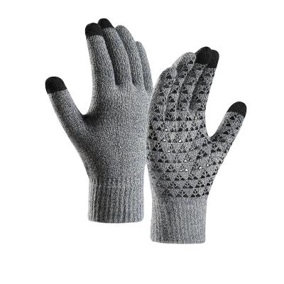 China Gray Blue Red 95% 5% Black Acrylic Spandex Coverall Verified Touch Screen Winter Material Mitt for sale