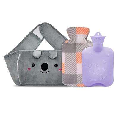 China Keep Warm Reduces Pain 2022 Latest Rubber Hot Water Bottle With Waist Cover Hot Water Bag With Plush Waist Cover For Jeopace Pain Relief for sale