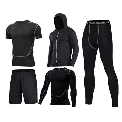 China 2022 Latest Workout Clothes Sports Shirts Ropas Eco Friendly Fitness Clothing Elastic Windproof Men's Tops Set Of 5 For Running for sale