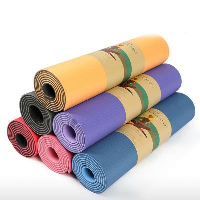 China High Quality Custom Foldable Double Layer Yoga Tape Mat Eco Friendly Natural Environmental Fitness Yoga Mat 183*61*0.6cm for sale