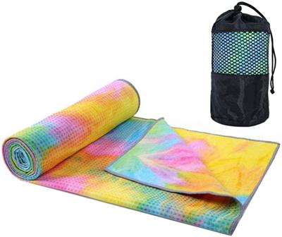 China Fiber Amazon Yoga Mat Towel Non Slip Hot Custom High Quality Knotted Dyed Towel Sweat Absorbent Sweat Absorbent For Yoga Pilates Hot Fitness for sale