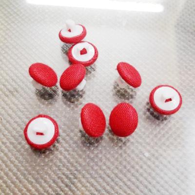 China Dry cleaning aluminum top with plastic bottom cloth covered button for clothes for sale