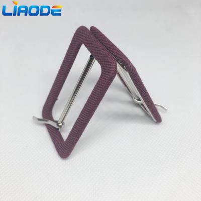 China Hot Selling Cloth Covered Belt Buckle Bar Square Center Buckle Pin Buckle for sale