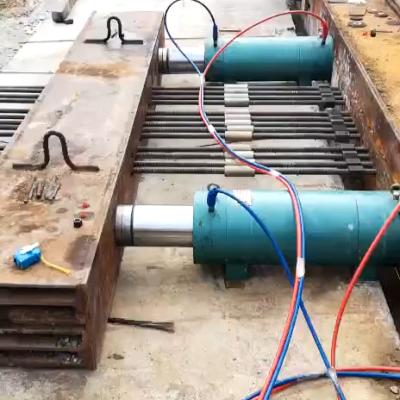 China Prestressing Pretensioning Engineering Pulling Hydraulic Jack 50 Ton 200mm Cylinder 500 Ton 1000 Ton for sale