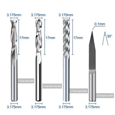 China Other 10pcs HSS 2/4 V Shape Milling Cutter Flute Spiral Bit Ball Nose Engraving Bit Mix Set for sale